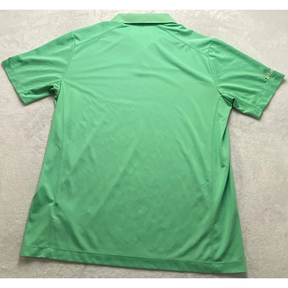 Nike Golf Dri-FIT Polo Shirt Mens XL Green Irish Open Shamrock Logo Short Sleeve